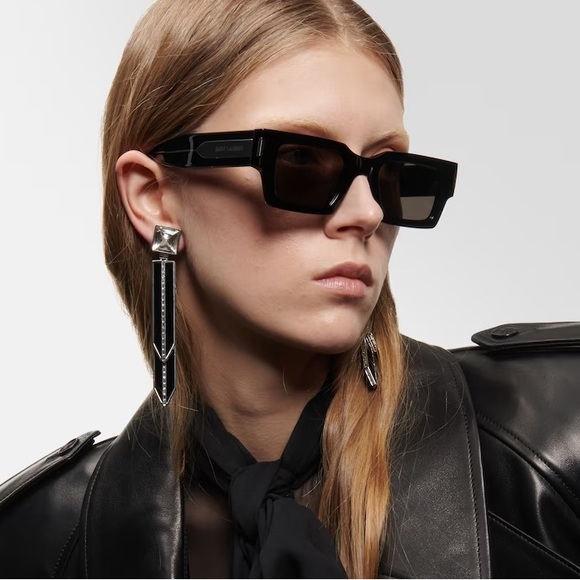 NEW SL572 001 SAINT LAURENT UNISEX BLACK SQUARE SUNGLASSES SAINT LAURENT SL 572 - Picture 12 of 15